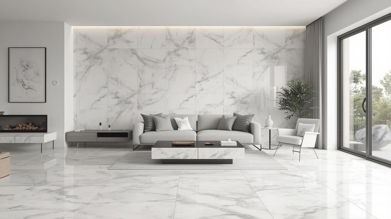 Public library marble floors
